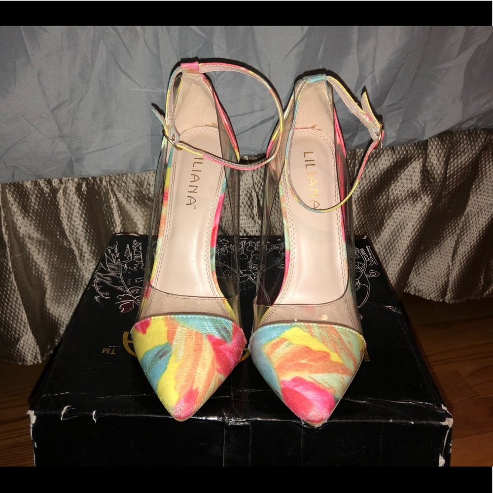 Multicolored High Heels with Clear lining around